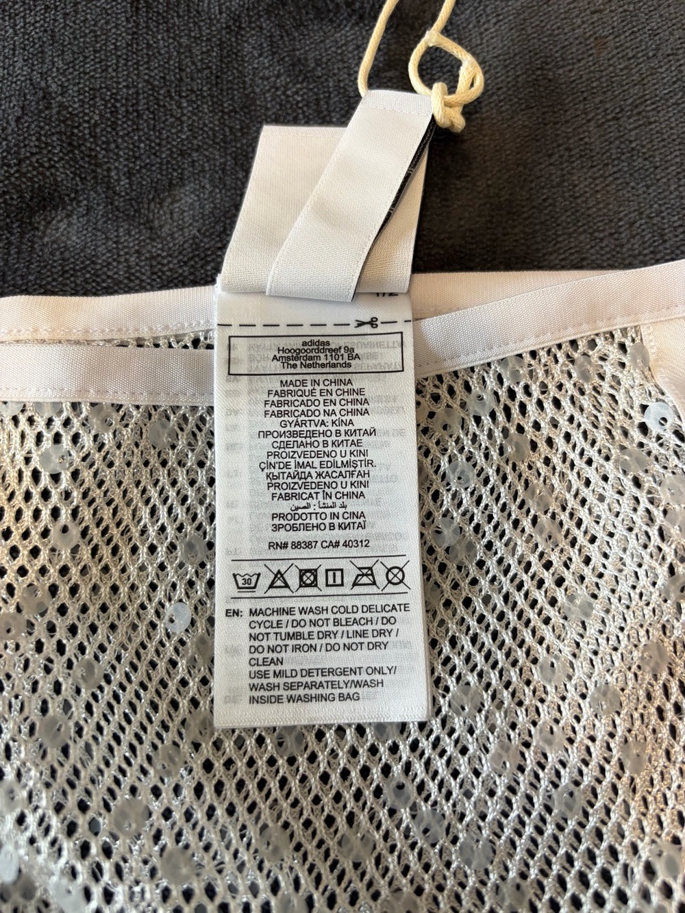 New adidas Originals Sunset Rhythms Sheer Mesh Sequin Mini Skirt Coverup - XS - Picture 10 of 12